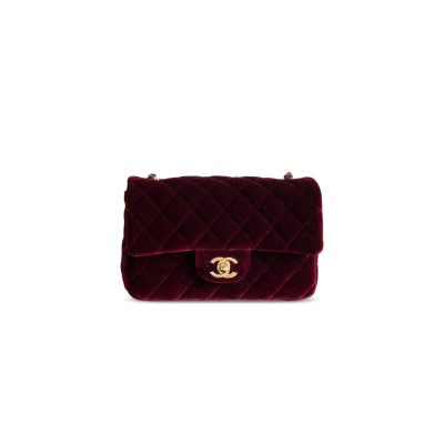 CHANEL MINI CLASSIC HANDBAG VELVET (20*12*6cm)